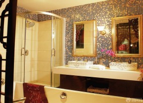 浴室小格子砖墙面装饰图片