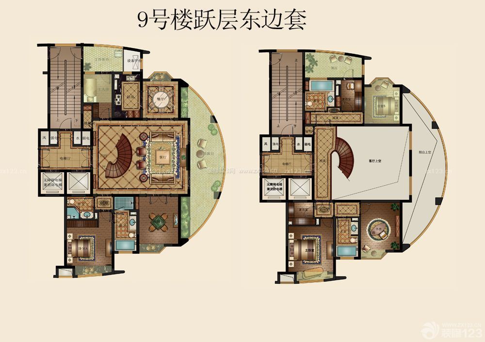 最新復(fù)式五室兩廳戶型圖大全