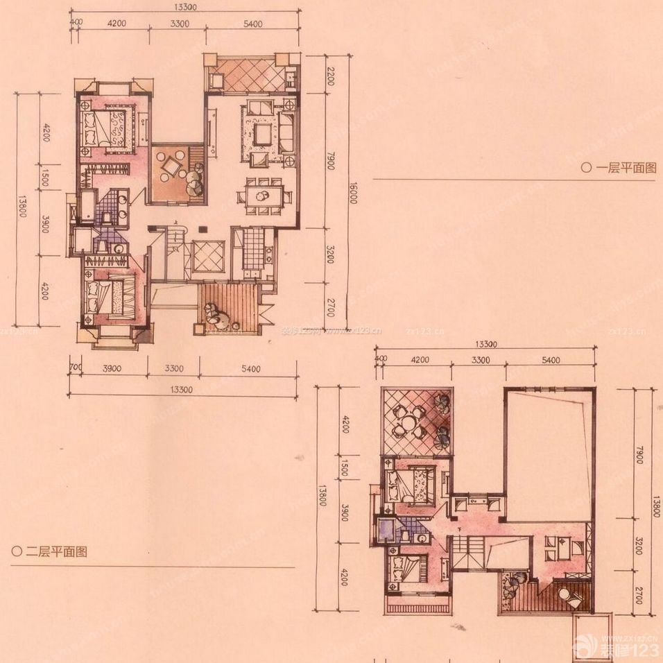 120平米五室兩廳戶型圖大全