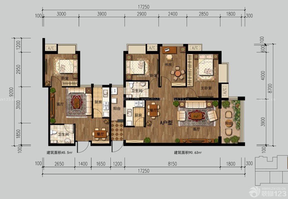 古典风格农村简单小别墅户型图