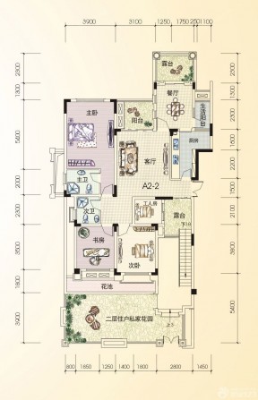 小复式四室两厅双卫户型图