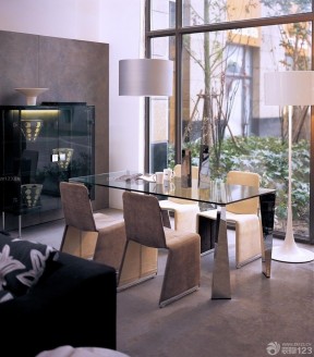 时尚创意现代风格玻璃餐桌设计效果图