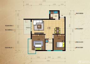 簡約風(fēng)格兩房兩廳戶型圖片