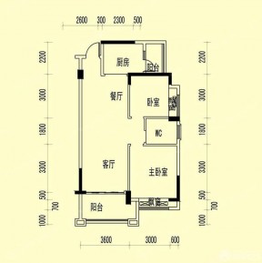 85平房子兩房兩廳戶型圖 