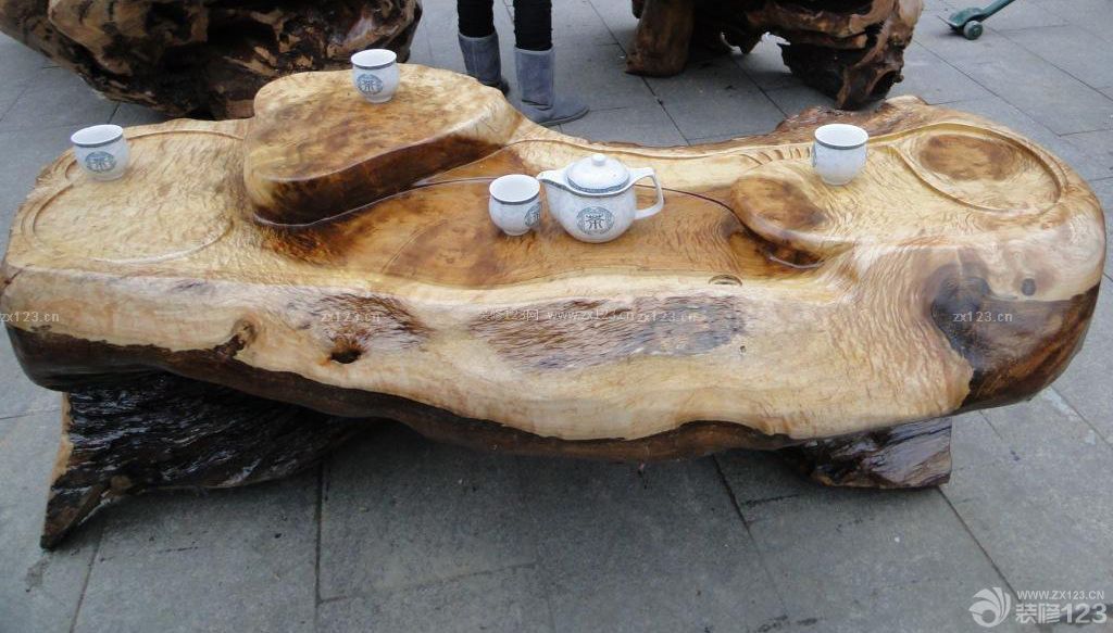 古典风格根雕茶桌设计图片