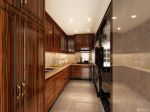 长方形厨房实木橱柜设计图