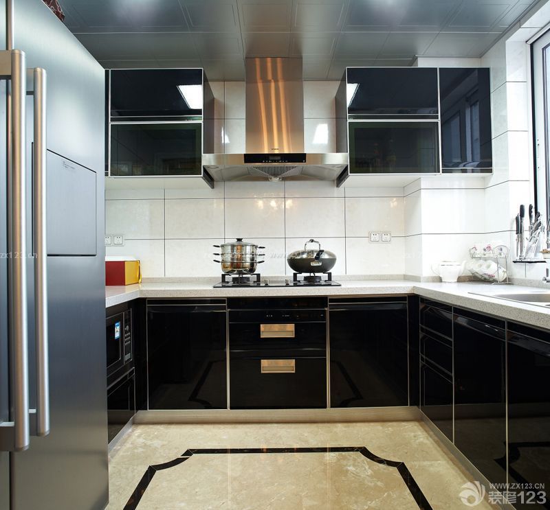 敞开式厨房铝合金组合柜装修设计效果图赏析