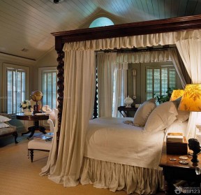 小户型客厅卧室一体 美式风格