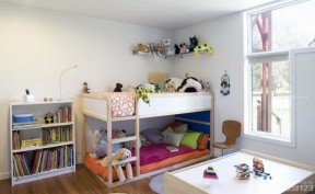 实木高低床 儿童卧室