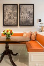 美式风格橙色沙发垫装修效果图