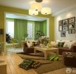 现代客厅绿色窗帘设计图