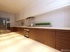 现代简约风格整体厨房悬空柜设计图片