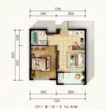 54平米一室一廳一衛(wèi)戶型圖設(shè)計(jì)案例