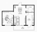45平米一室一廳一衛(wèi)戶型圖