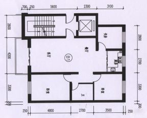 三房两厅一卫户型图设计效果图
