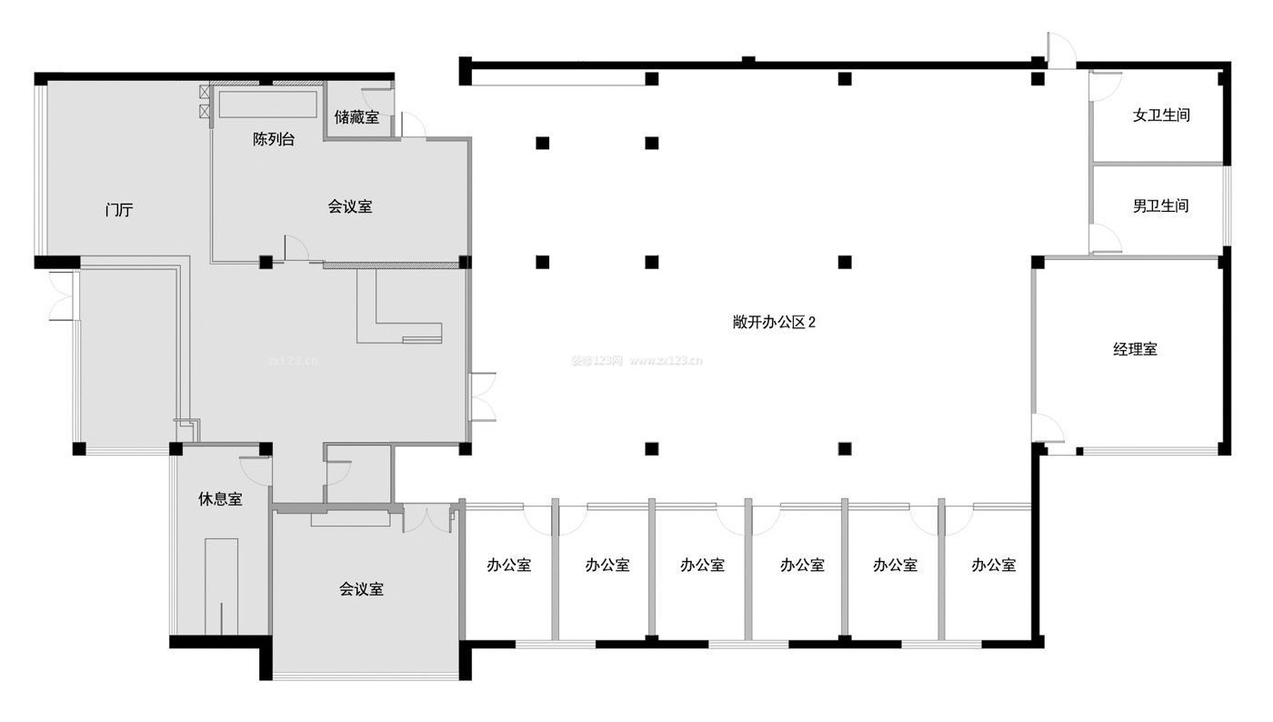 簡約風(fēng)格辦公室布局圖