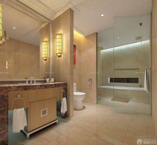一室一厅卫生间暗花地砖设计案例图