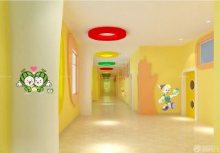 现代风格幼儿园走廊吊饰布置效果图