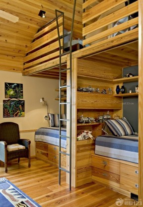 寝室实木床设计效果图