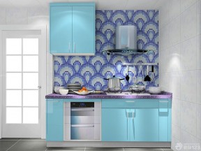 蓝色橱柜 整体厨房