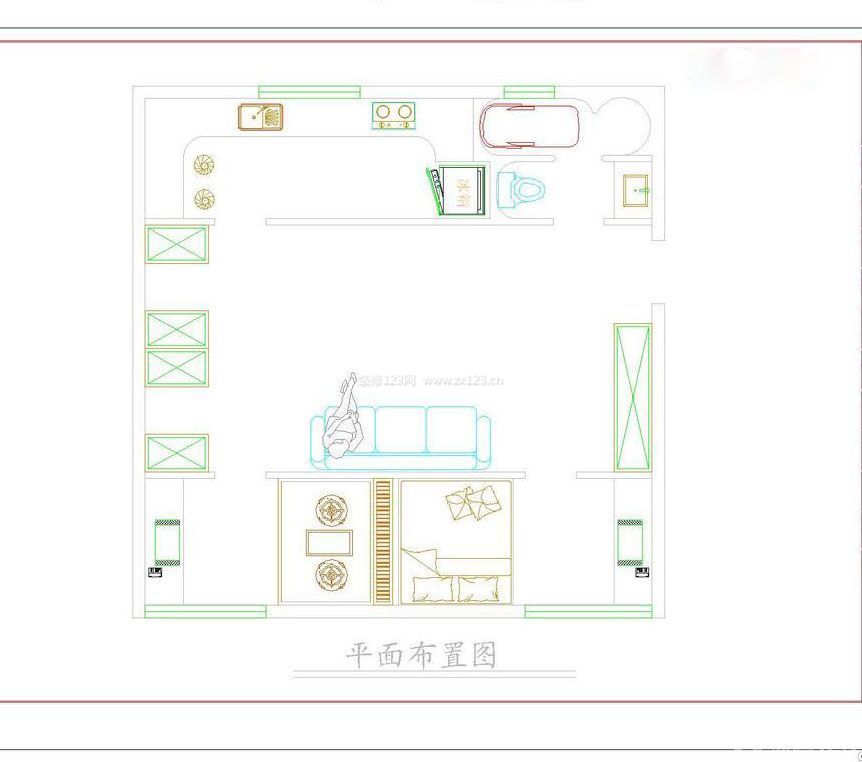 簡易一室一廳60平米小戶型平面圖設(shè)計(jì)