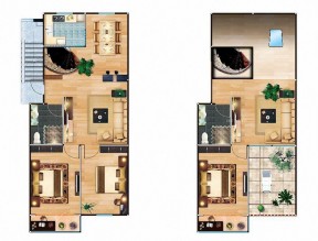 2023最新田園風格農村復式小別墅戶型圖