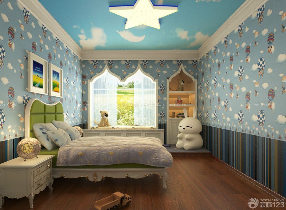 现代简约风格小空间儿童房设计实景图