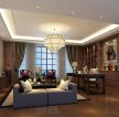 新中式风格客厅兼书房装修案例