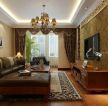 美式现代客厅棕色窗帘设计图