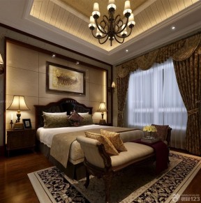 棕色窗帘 主卧室设计