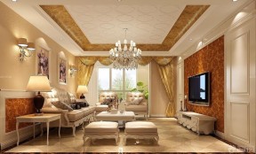 房屋客厅纯色窗帘设计图