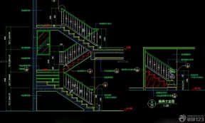 别墅CAD旋转楼梯平面图