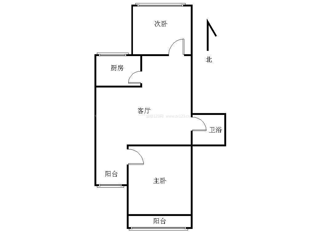 農(nóng)村二室一廳戶型圖設(shè)計(jì)效果圖