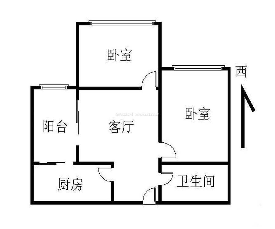 傳統(tǒng)農(nóng)村二室一廳戶型圖設(shè)計(jì)