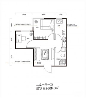 農(nóng)村二室一廳戶型圖書(shū)房改臥室設(shè)計(jì)