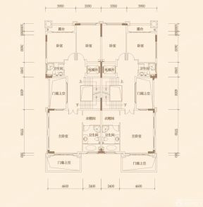 农村双拼电梯洋房小别墅户型图 