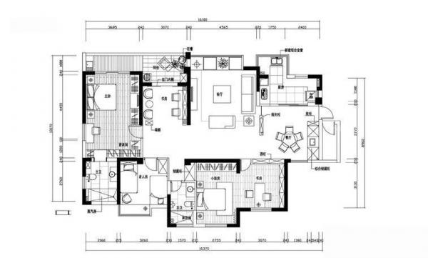 现代四合院平面图_装修123效果图