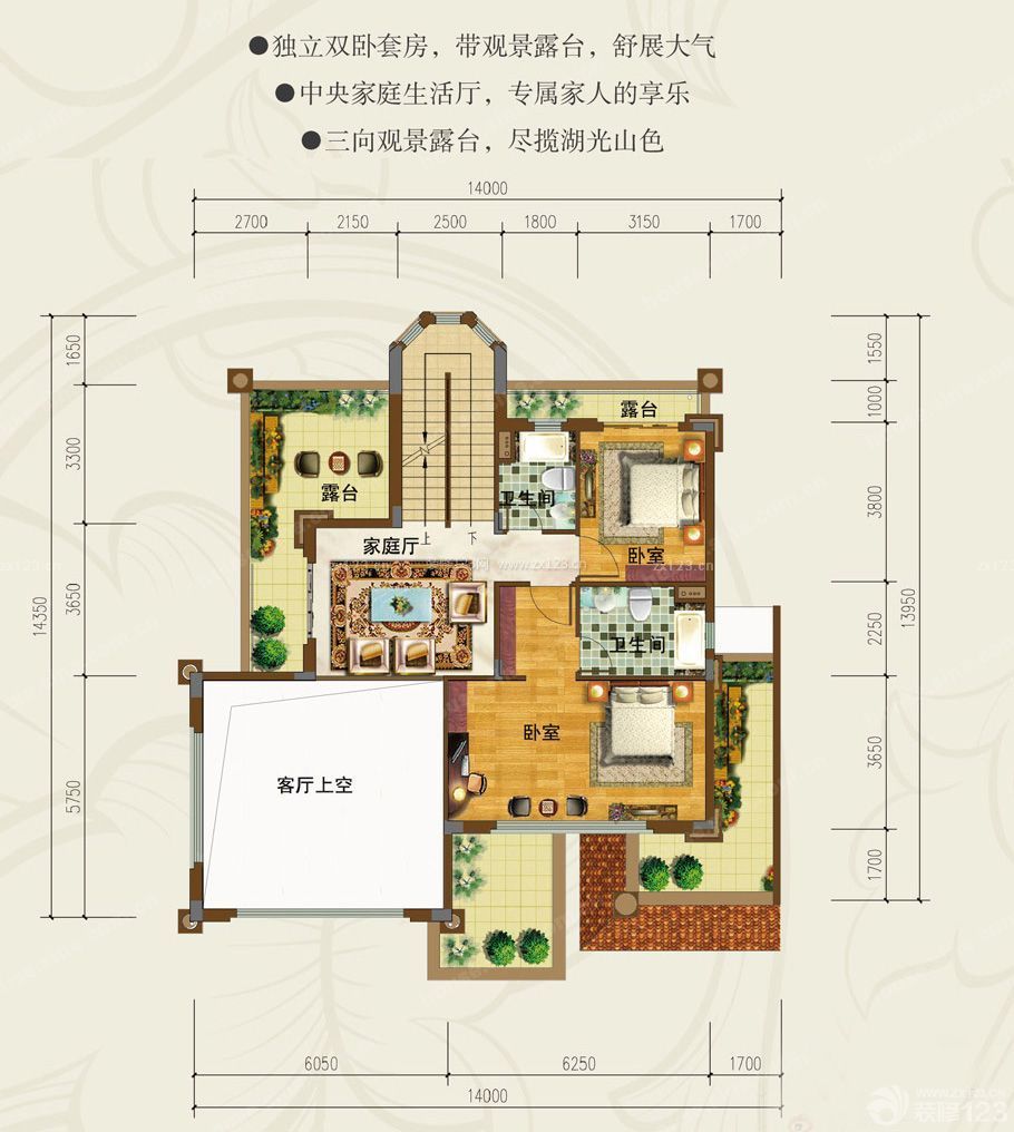 經(jīng)典美式風(fēng)格農(nóng)村單層別墅戶型圖