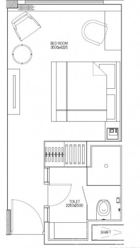 酒店式單身公寓長方形戶型圖大全 