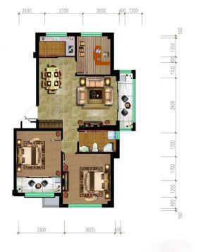 實用型兩室可改三室長方形戶型圖大全