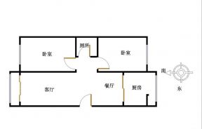 簡(jiǎn)約兩室兩廳長(zhǎng)方形戶型圖大全