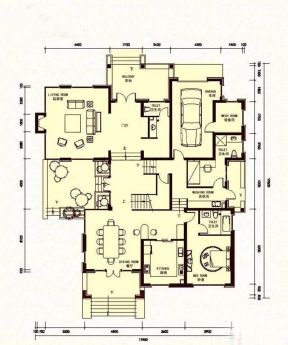 最新古典風格農村單層別墅戶型圖