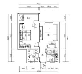 96平米单身公寓平面图