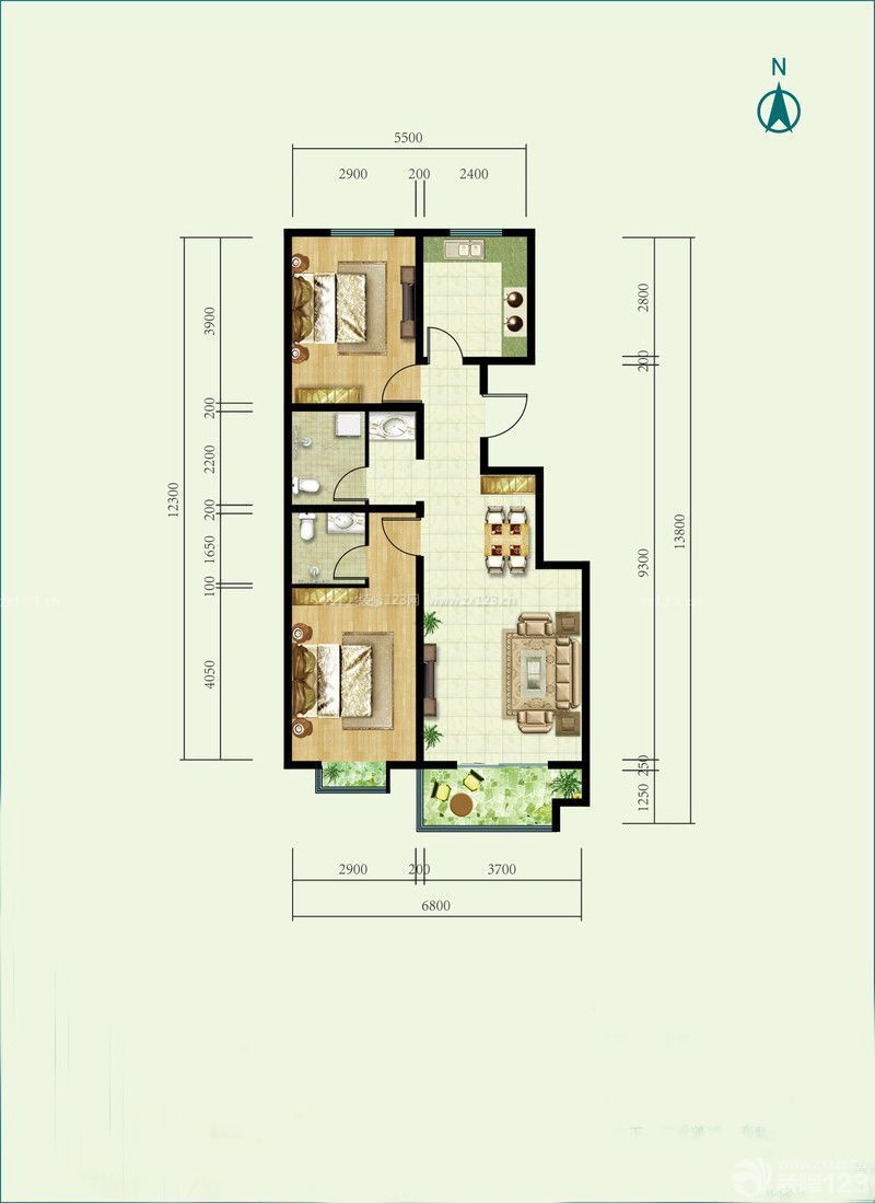 經(jīng)典古典風(fēng)格小戶型建筑圖