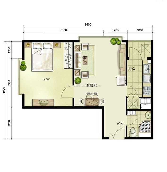 現(xiàn)代風(fēng)格小戶型建筑圖