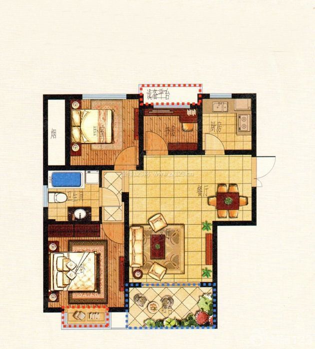 经典欧式风格小户型建筑图