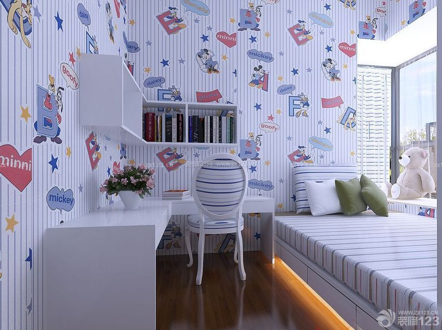 儿童超小卧室家装墙纸设计图