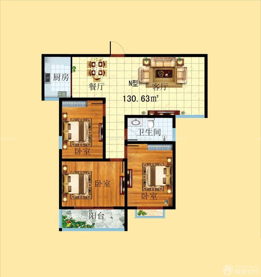 75平米小戶型建筑圖