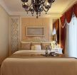 典雅欧式卧室红色窗帘设计效果图欣赏