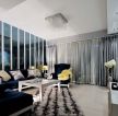 时尚现代客厅灰色窗帘设计效果图